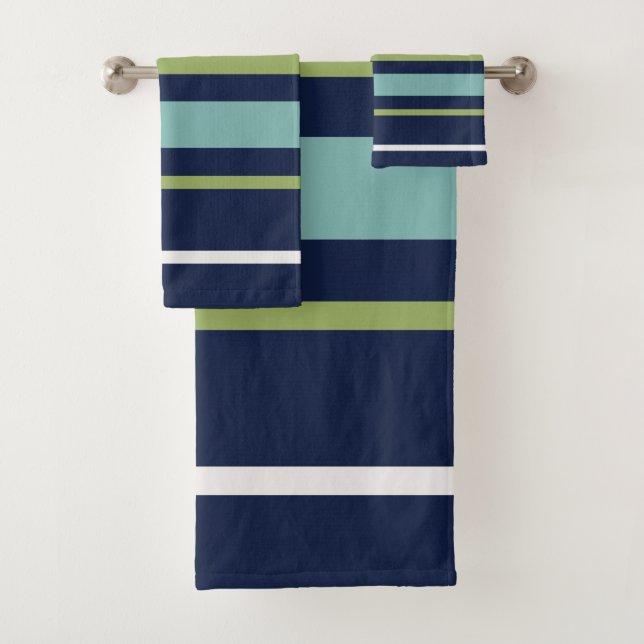 Conjunto De Toalhas Netuno, Seashell, Greve Verde e Marinho (Insitu)