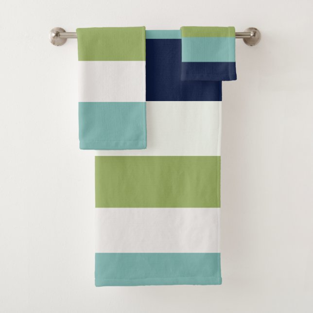 Conjunto De Toalhas Netuno, Seashell, Greve Verde e Marinho (Insitu)
