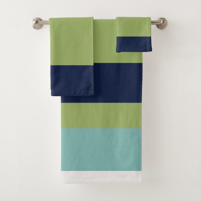 Conjunto De Toalhas Netuno, Seashell, Greve Verde e Marinho (Insitu)