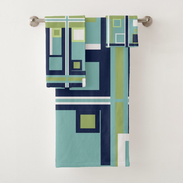 Conjunto De Toalhas Netuno, Seashell, Greve Verde e Marinho (Insitu)