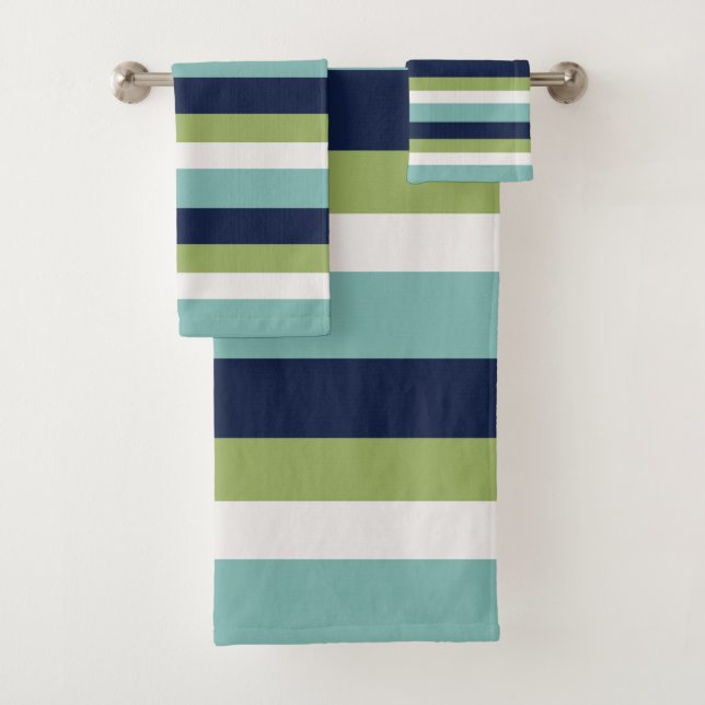 Conjunto De Toalhas Netuno, Seashell, Greve Verde e Marinho (Insitu)