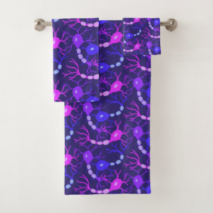 Conjunto De Toalhas Neurônios conectados - Neon Purple