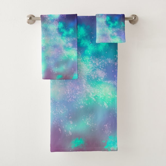 Conjunto De Toalhas Night Sky Neon Lights Towel (Insitu)
