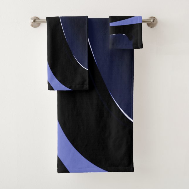 Conjunto De Toalhas Noite do Cometa: Abstrato azul, roxo e preto (Insitu)