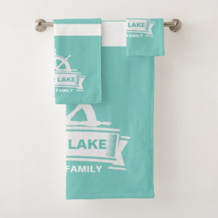 Conjunto De Toalhas Nome da Família de Férias do Lago House