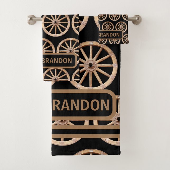 Conjunto De Toalhas Nome da Família Elegante de Velha Moda Rustic Farm (Insitu)