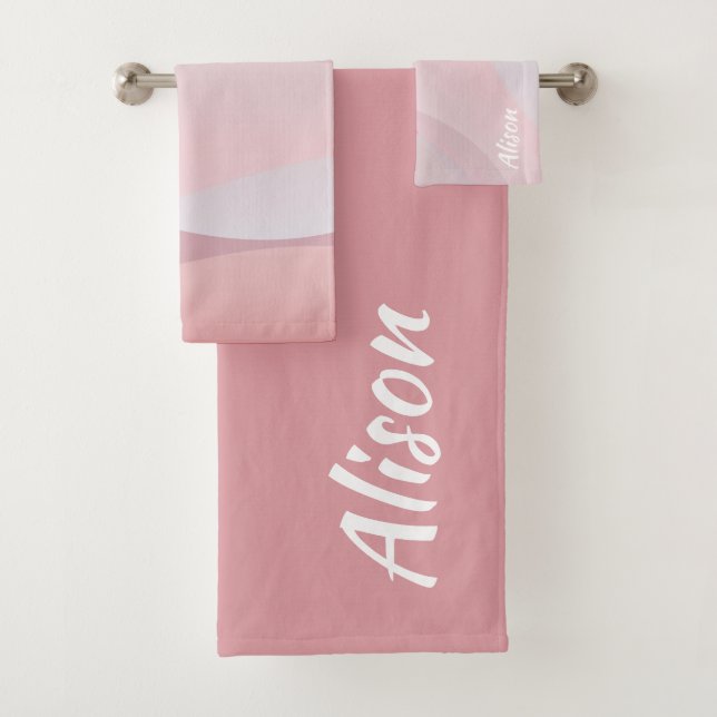 Conjunto De Toalhas Nome de abstrato de gradiente roxo acinzentado (Insitu)