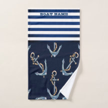 Nome de Barco Náutico, Âncoras Listras Azul Marinh