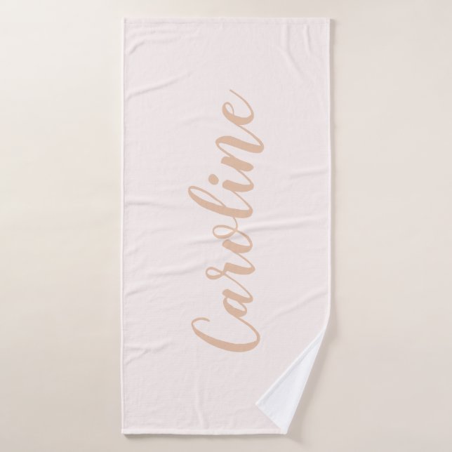 Conjunto De Toalhas Nome de Caligrafia Mínima Personalizado - Tan Esma (Toalha de Banho)