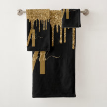 Nome do Monograma da Glitter de Coleta Dourada Chi