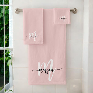 Conjunto De Toalhas Nome do Monograma da Rapariga do Script Moderno Co