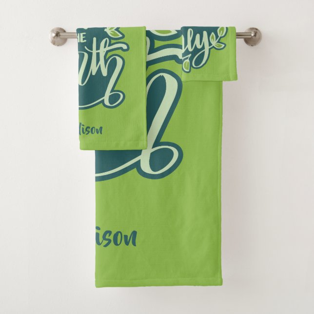 Conjunto De Toalhas Nome e texto personalizados Salvar a Terra / Víbli (Insitu)