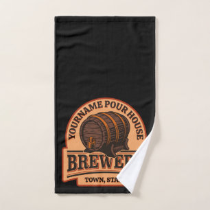 Conjunto De Toalhas Nome Personalizado Brewery do barril de cerveja de