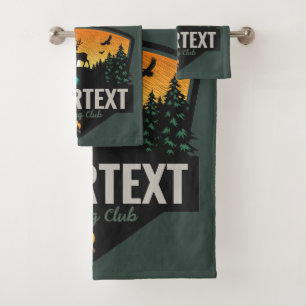 Conjunto De Toalhas NOME Personalizado Caça Selvagem de Elk Sunset
