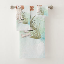 Conjunto De Toalhas Nome Personalizado Cavalier King Charles Spaniel P