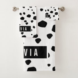 Conjunto De Toalhas Nome Personalizado Clássico Padrão de Impressão An