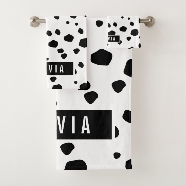 Conjunto De Toalhas Nome Personalizado Clássico Padrão de Impressão An (Insitu)