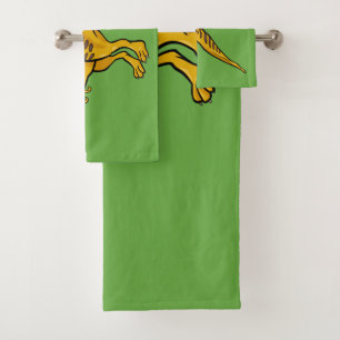 Conjunto De Toalhas Nome personalizado do Dinossauro engraçado e conj