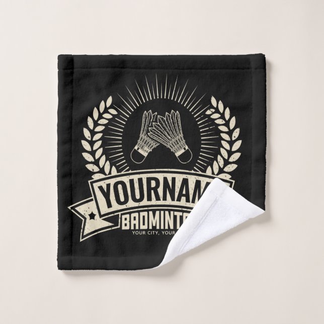 Conjunto De Toalhas Nome Personalizado do Jogador de Badminton Racquet (Pano de lavar)