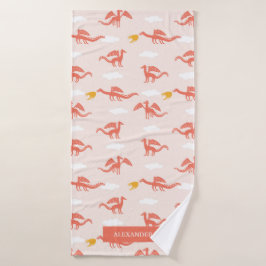 Conjunto De Toalhas Nome Personalizado do Padrão Selvagem do Dragão Cu