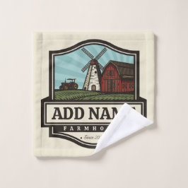 Conjunto De Toalhas NOME Personalizado Farmhouse Rustic Farmhouse Old 