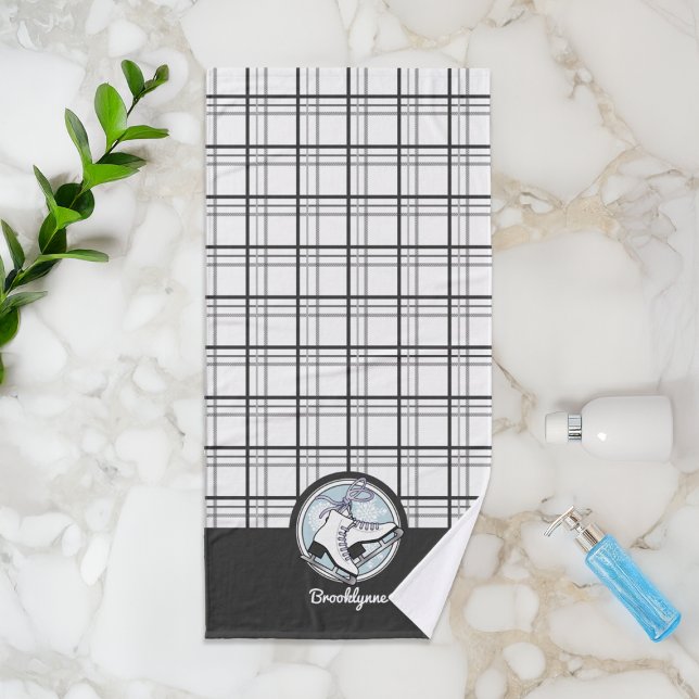 Conjunto De Toalhas Nome Personalizado: Modern Tartan Ice Skating (Criador carregado)