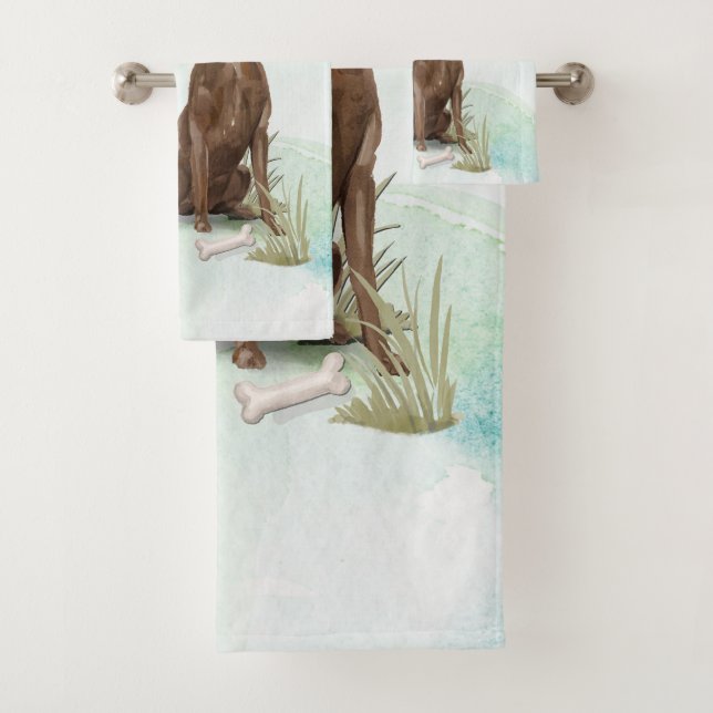 Conjunto De Toalhas Nome Personalizado Pet Pet de Chocolate (Insitu)