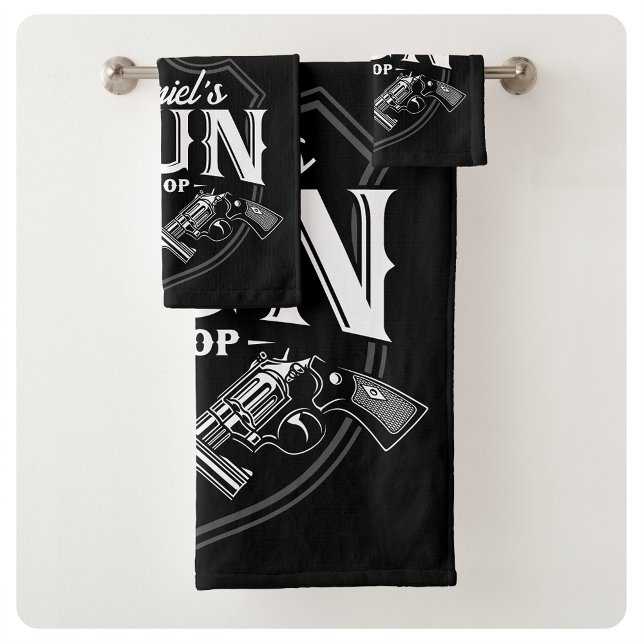 Conjunto De Toalhas Nome Personalizado Revolvedores Antigos Armas de F (Criador carregado)