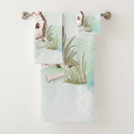 Conjunto De Toalhas Nome personalizado Staffordshire Bull Terrier Pet