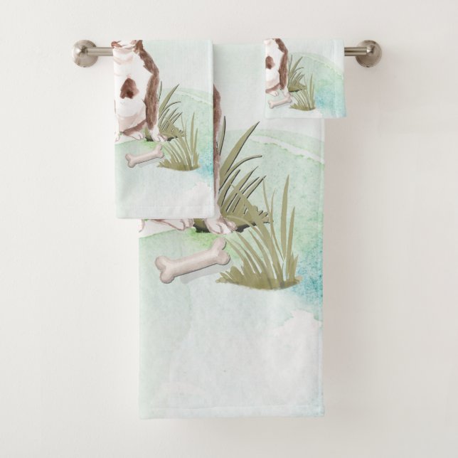 Conjunto De Toalhas Nome personalizado Staffordshire Bull Terrier Pet  (Insitu)