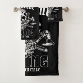 Conjunto De Toalhas NOME Personalizado Viking Nordic Warrior Heritage