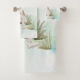 Conjunto De Toalhas Nome personalizado Wire Haired Jack Russell Pet Do