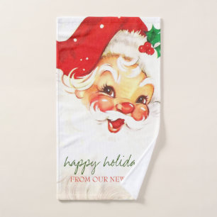 Conjunto De Toalhas Nós nos mudamos, Retro Papai Noel