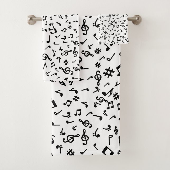 Conjunto De Toalhas Notas de Música (Insitu)