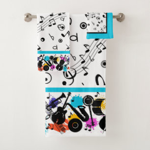 Conjunto De Toalhas Notas Musicais