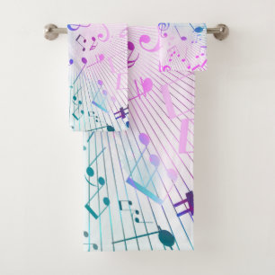 Conjunto De Toalhas Notas Musicais