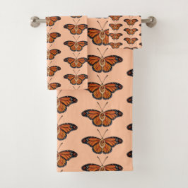 Conjunto De Toalhas Novembro Citrine Monarch Butterfly Design