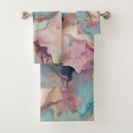 CONJUNTO DE TOALHAS NOVO MARBLE SWIRL BATHROOM TOWEL SET