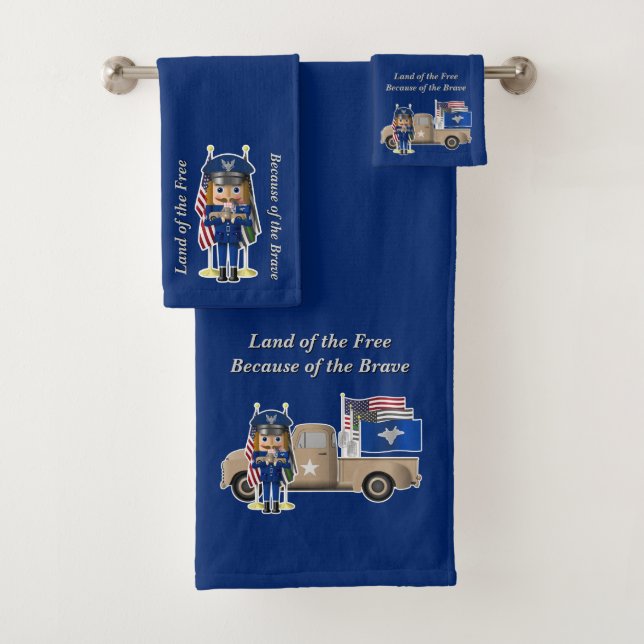 Conjunto De Toalhas Noz-cracker da Força Aérea com Pequeno Caminhão Mi (Insitu)