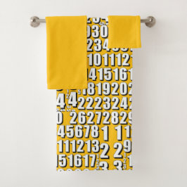 Conjunto De Toalhas Números Crianças Amarelo