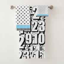 Números Crianças Pontos Brancos Pretos Lt Azul