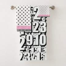 Números Crianças Pontos Brancos Pretos Rosa