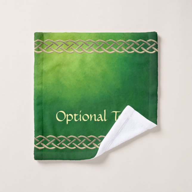 Conjunto De Toalhas Números e Folhas Verde Celtas (Pano de lavar)