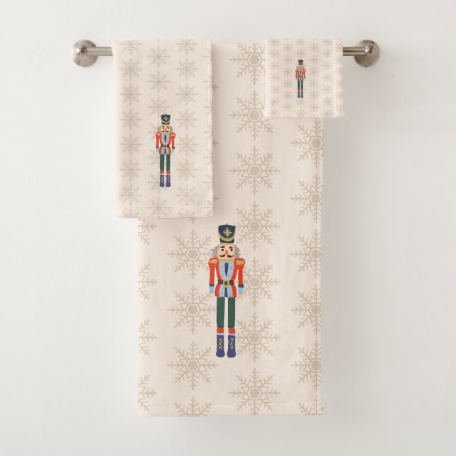 Conjunto De Toalhas Nutcracker Snowflake Pattern Holiday (Insitu)