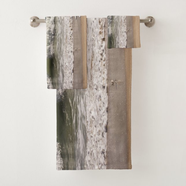 Conjunto De Toalhas Nuvens acima do pássaro do oceano e do borrelho (Insitu)