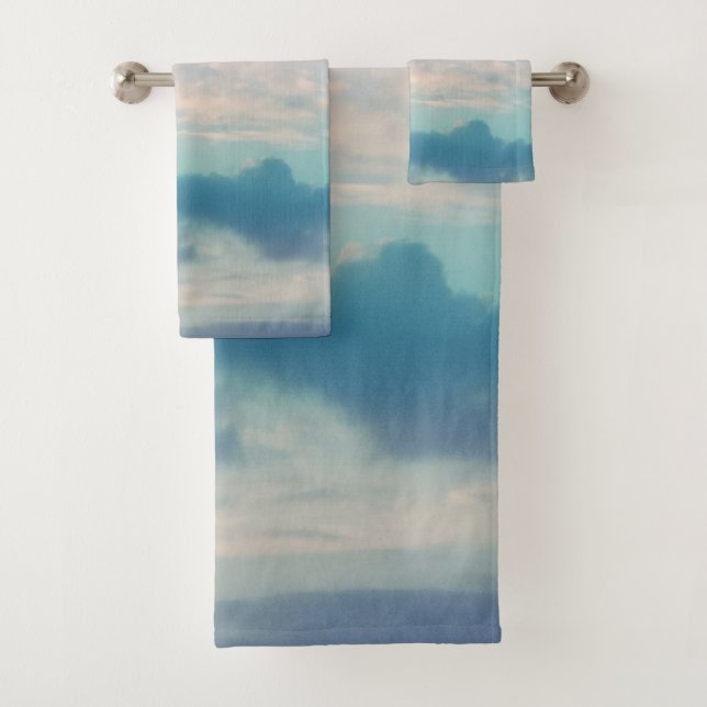 Conjunto De Toalhas Nuvens Azuis Suaves #1 #decor #art (Insitu)