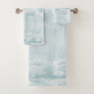 Conjunto De Toalhas Nuvens Azuis Suaves #2 #nuvens #parede #arte