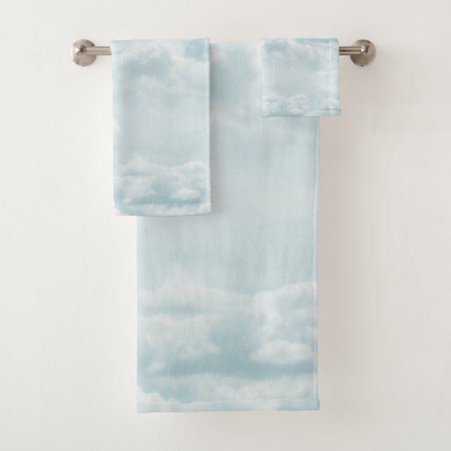Conjunto De Toalhas Nuvens Azuis Suaves #2 #nuvens #parede #arte (Insitu)