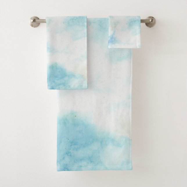 Conjunto De Toalhas Nuvens do Céu Branco Azul Artísticas (Insitu)