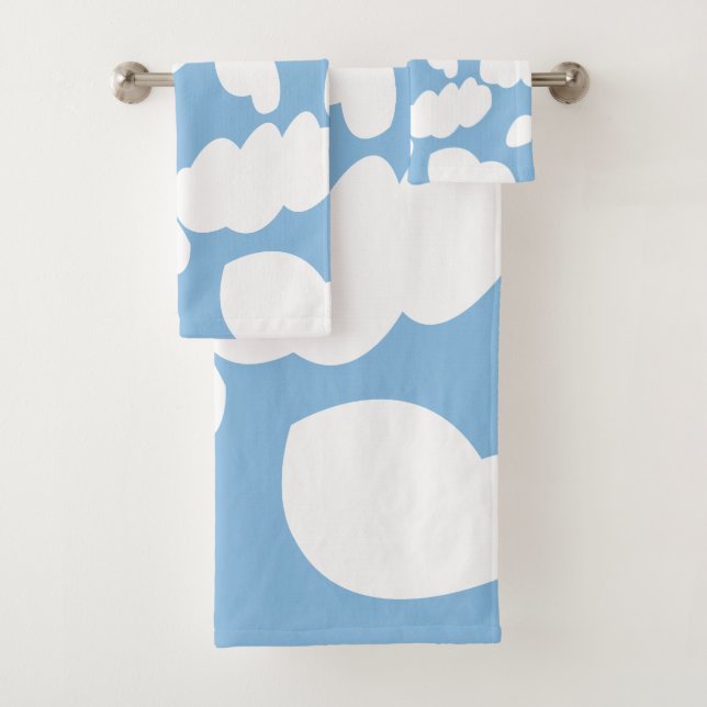 Conjunto De Toalhas Nuvens Nuvens de Céu Azul (Insitu)